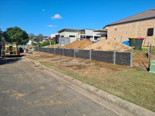 retaining wall completed