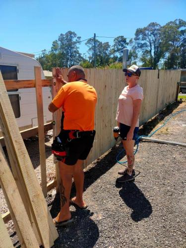 timber fencing Brisbane Northside work in progress
